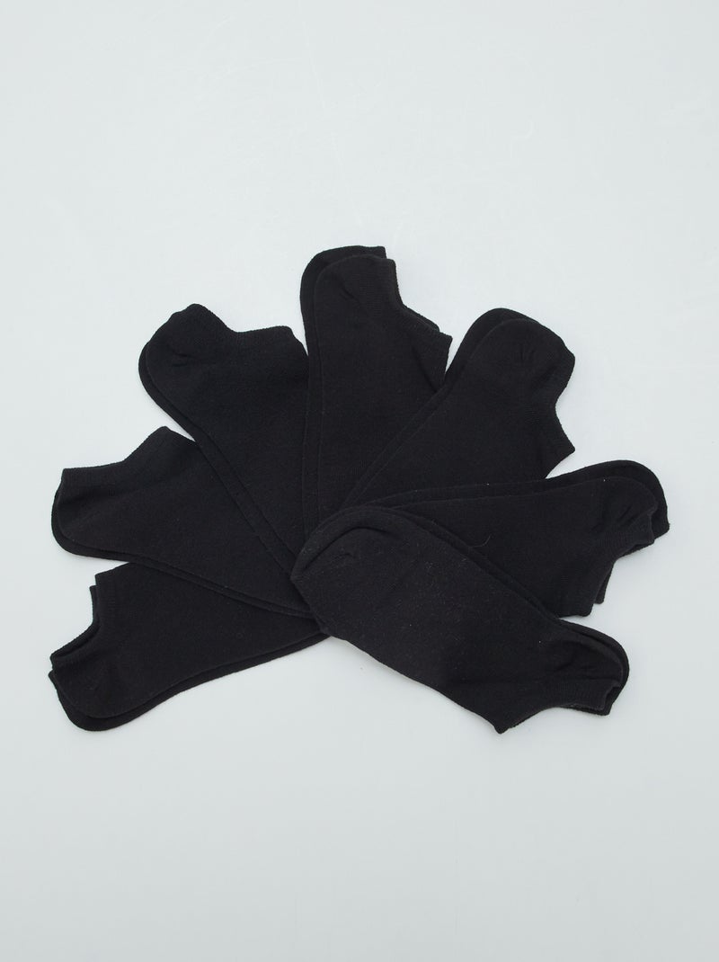 Lot de 4 paires de chaussettes invisibles Noir - Kiabi