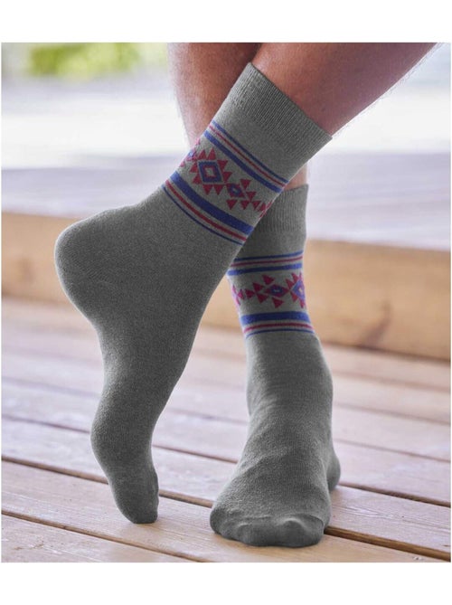 Lot de 4 Paires de Chaussettes Jacquard  - ATLAS FOR MEN - Kiabi