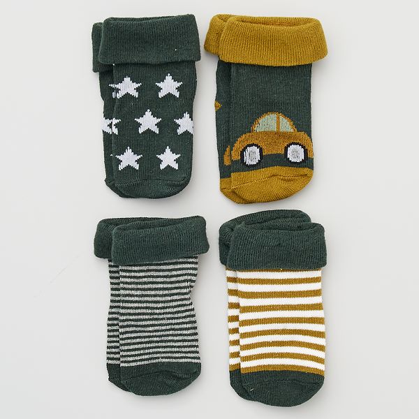 Lot De 4 Paires De Chaussettes Bebe Garcon Kaki Kiabi 5 00