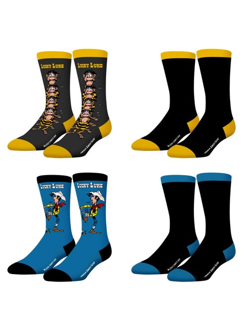 Lot de 4 paires de chaussettes Lucky Luke Freegun - Kiabi