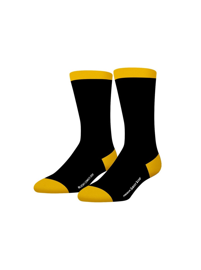 Lot de 4 paires de chaussettes Lucky Luke Freegun Noir Jaune - Kiabi