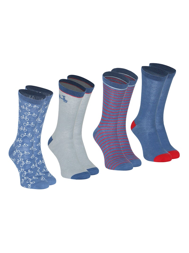 Lot de 4 paires de chaussettes mi-hautes homme Ecopack Athena Multicolore - Kiabi