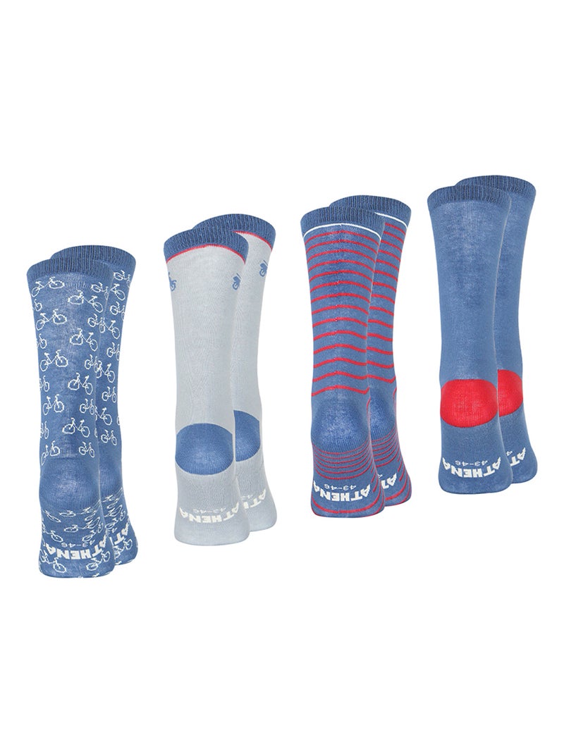 Lot de 4 paires de chaussettes mi-hautes homme Ecopack Athena Multicolore - Kiabi