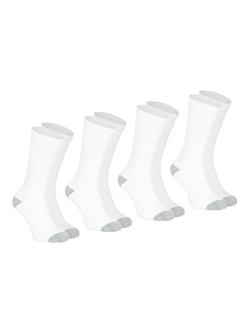 Lot de 4 paires de chaussettes mi-hautes homme Ecopack Sport Athena Blanc Gris - Kiabi
