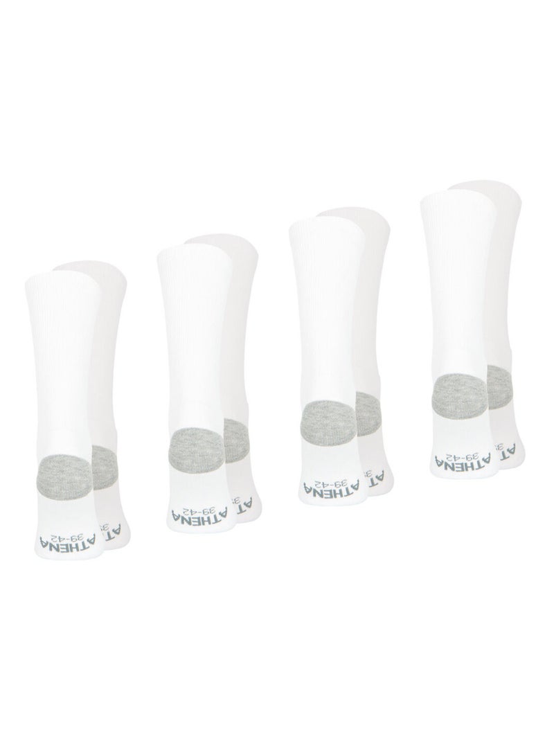 Lot de 4 paires de chaussettes mi-hautes homme Ecopack Sport Athena Blanc Gris - Kiabi