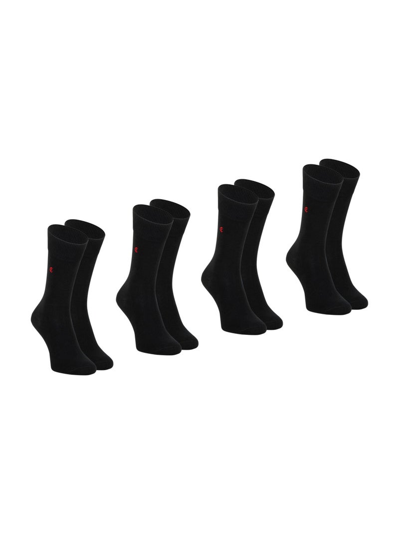 Lot de 4 paires de chaussettes mi-hautes homme Essentiels coton peigné Eminence Noir Noir Noir - Kiabi
