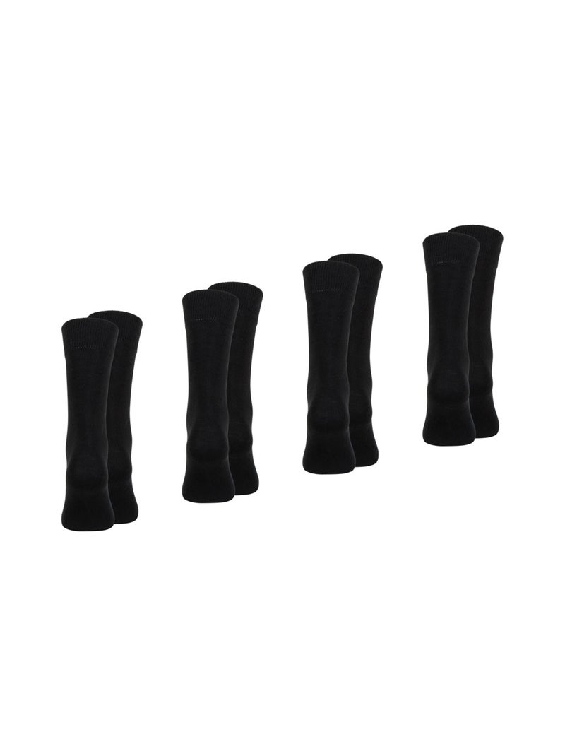 Lot de 4 paires de chaussettes mi-hautes homme Essentiels coton peigné Eminence Noir Noir Noir - Kiabi
