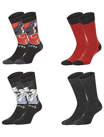 Lot de 4 paires de chaussettes naruto shippuden garçon freegun