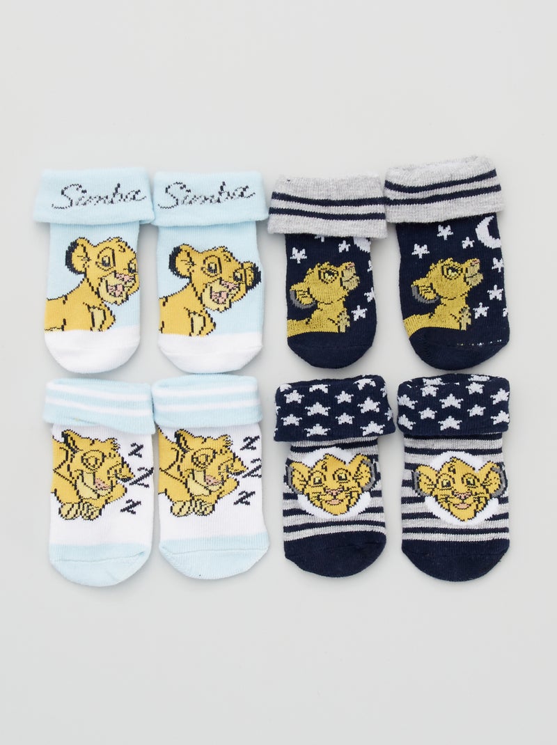 Lot de 4 paires de chaussettes 'Simba' marine/bleu - Kiabi