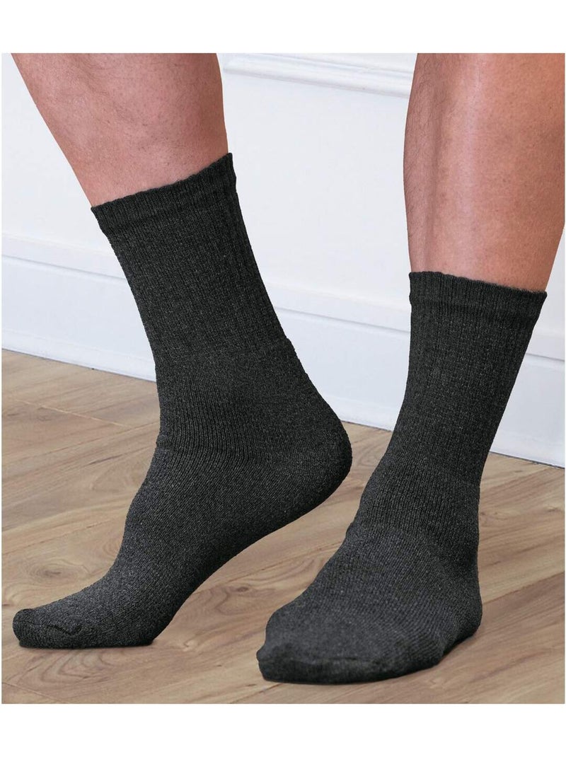 Lot de 4 Paires de Chaussettes Sport Chinées  - ATLAS FOR MEN Bleu Gris - Kiabi