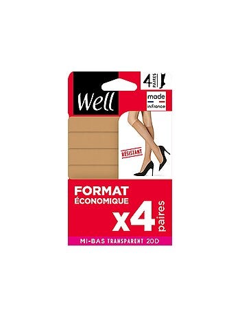 Lot de 4 paires de mi-bas FORMAT ECO