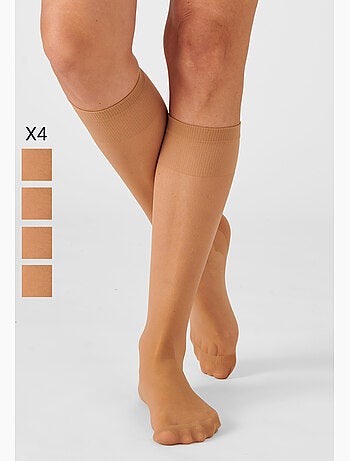 Lot de 4 paires de mi-bas voile 20d - damart