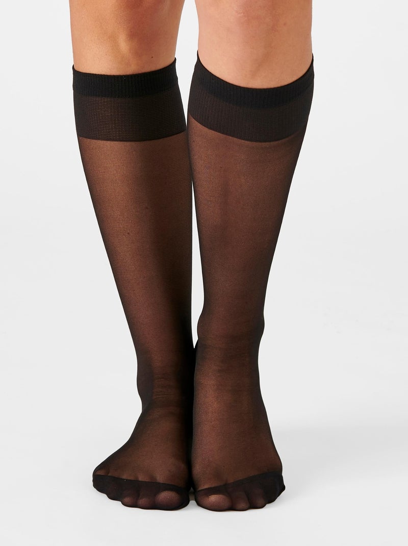 Lot de 4 paires de mi-bas voile 20D - Damart Noir - Kiabi