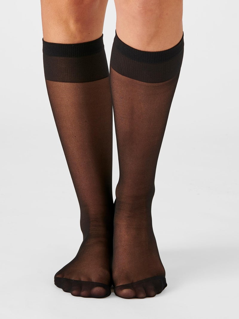 Lot de 4 paires de mi-bas voile 20D - Damart Noir - Kiabi