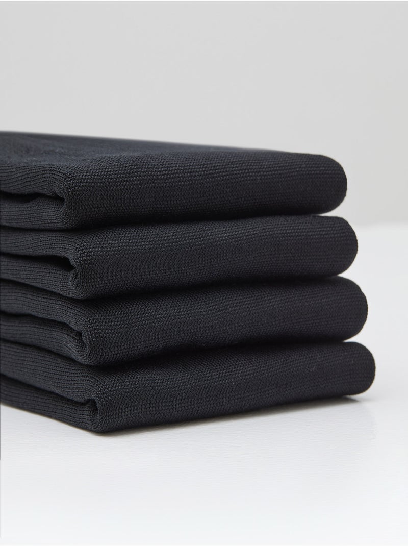 Lot de 4 paires de mi-chaussettes - DAXON Noir Noir - Kiabi