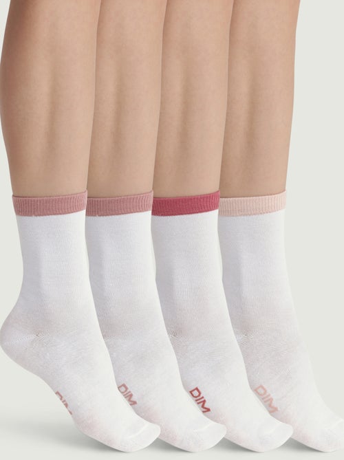 Lot de 4 paires de mi-chaussettes coton peigné EcoDim - Kiabi