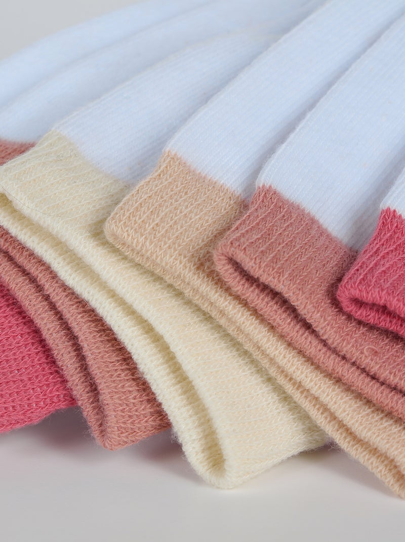 Lot de 4 paires de mi-chaussettes coton peigné EcoDim Blanc - Kiabi