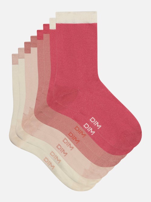 Lot de 4 paires de mi-chaussettes coton peigné EcoDim - Kiabi