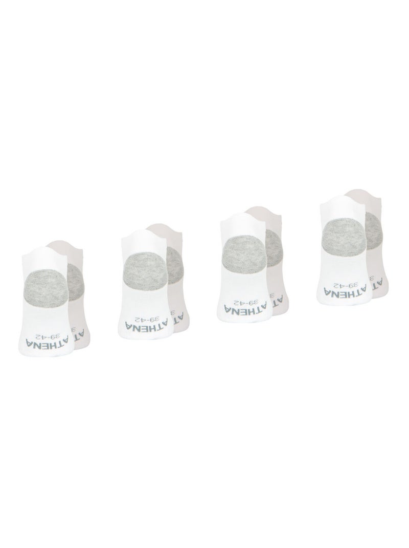 Lot de 4 paires de socquettes homme Ecopack Sport Athena Blanc Gris - Kiabi