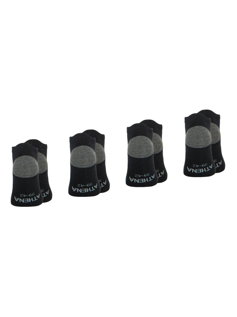 Lot de 4 paires de socquettes homme Ecopack Sport Athena Noir Gris - Kiabi