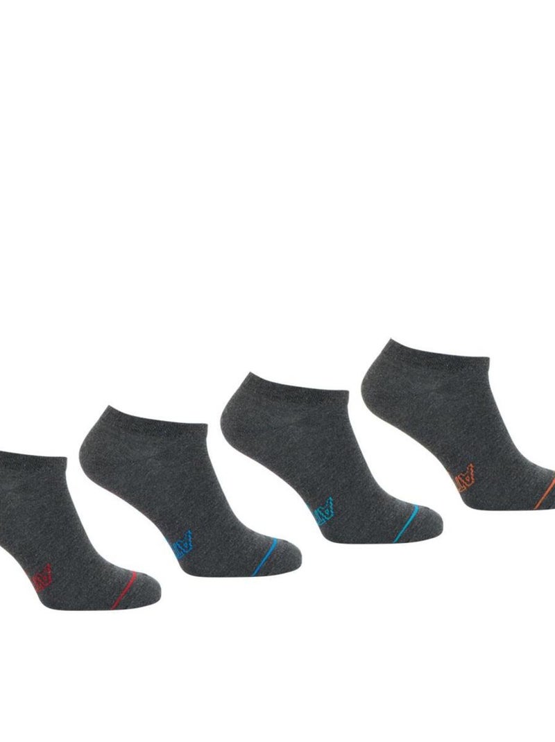 Lot de 4 paires de socquettes low cut Eco Pack Gris - Kiabi