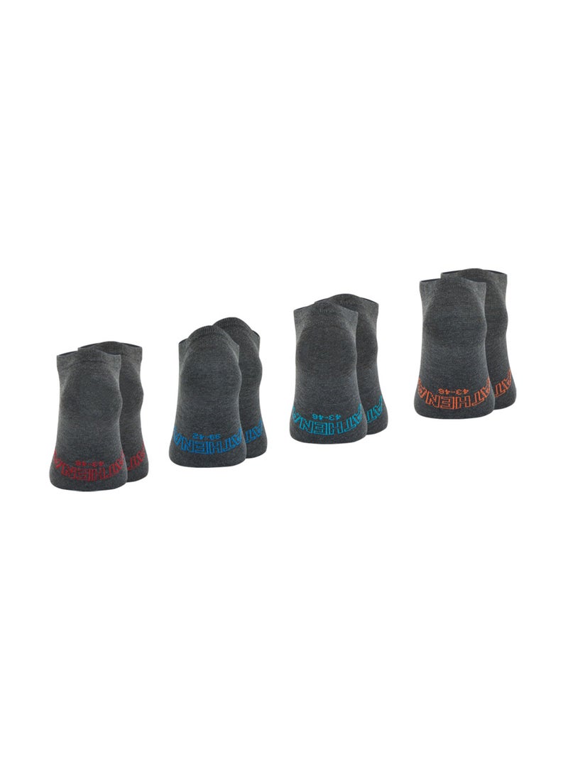 Lot de 4 paires de socquettes low cut Ecopack Athena Gris chiné - Kiabi