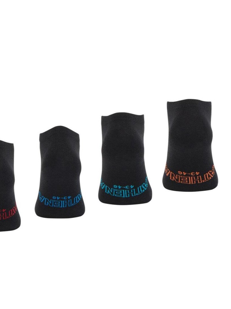 Lot de 4 paires de socquettes low cut Ecopack Athena Noir - Kiabi