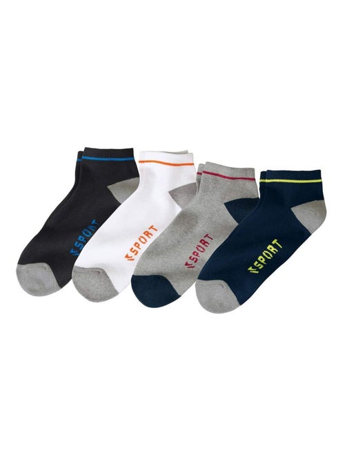 Lot de 4 Paires de Socquettes Sport  - ATLAS FOR MEN - Kiabi