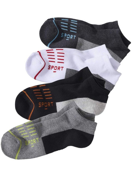 Lot de 4 Paires de Socquettes Sport  - ATLAS FOR MEN - Kiabi