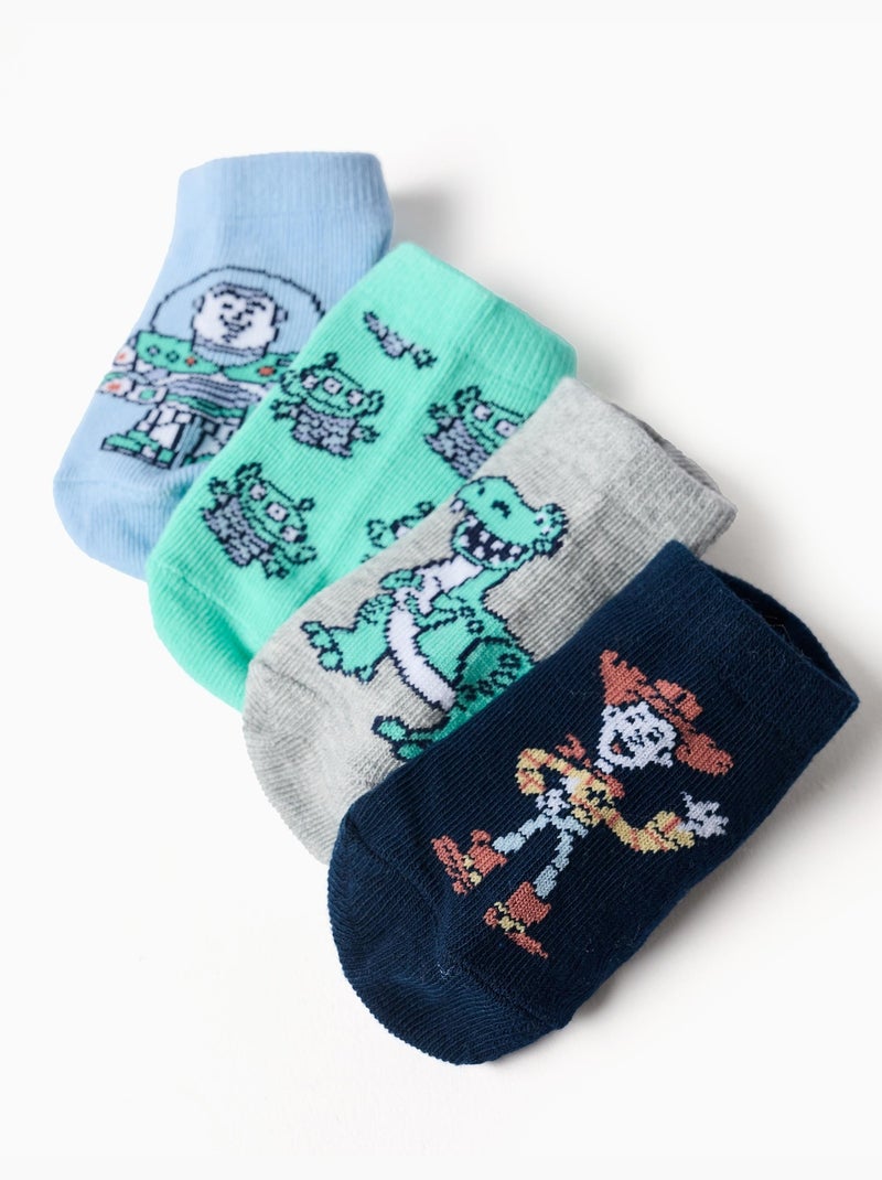 Lot de 4 paires de socquettes Toy Story Bleu Vert Gris - Kiabi