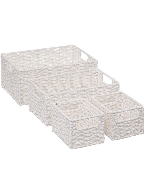 Lot de 4 paniers de rangement VANNERIE - Kiabi