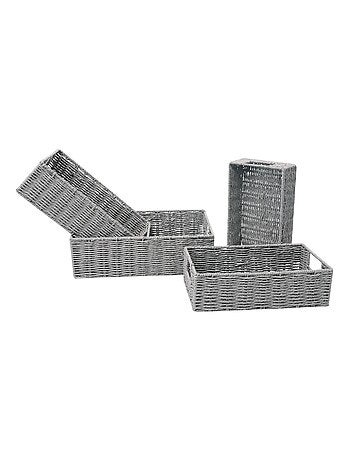 Lot de 4 paniers empilables en Métal et papier