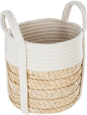 Lot de 4 paniers en fibres de maïs tressées et coton à anses IRVIN
