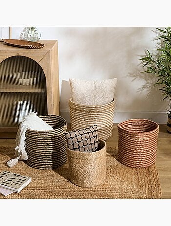 Lot de 4 paniers en jute tressé assortis TITO