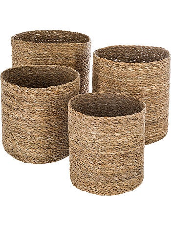 Lot de 4 paniers en roseau tressé ATMOSPHERA