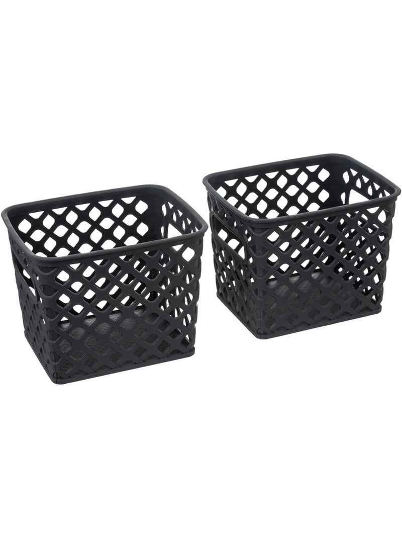 Lot de 4 paniers Folk FOLKY gris anthracite - Kiabi