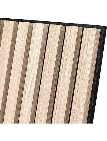 Lot de 4 panneaux décoratifs tasseaux de bois effet chêne clair COLVA