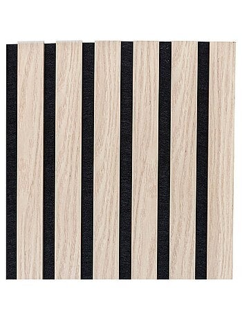 Lot de 4 panneaux décoratifs tasseaux de bois effet chêne clair COLVA