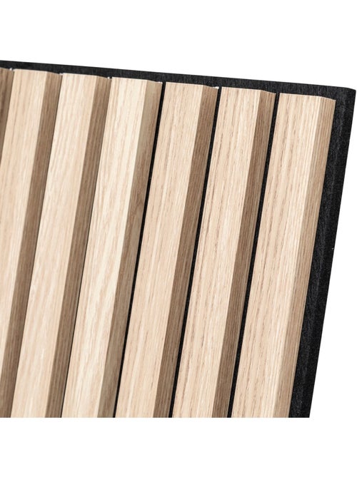 Lot de 4 panneaux décoratifs tasseaux de bois effet chêne clair COLVA - Kiabi