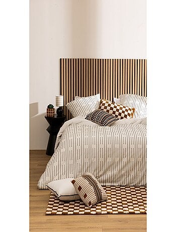 Lot de 4 panneaux décoratifs tasseaux de bois effet noyer COLVA