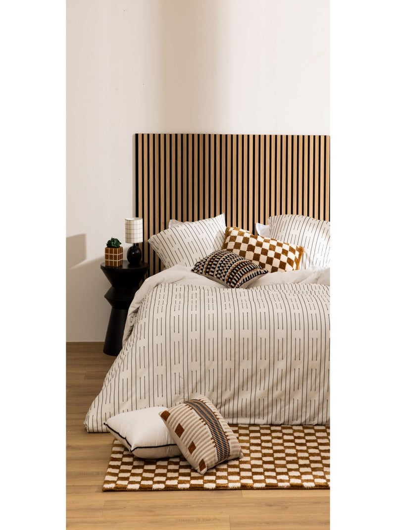 Lot de 4 panneaux décoratifs tasseaux de bois effet noyer COLVA Marron - Kiabi