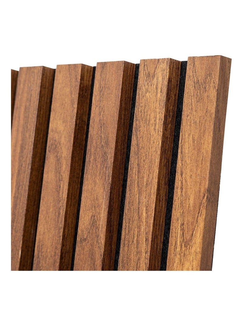 Lot de 4 panneaux décoratifs tasseaux de bois effet noyer COLVA Marron - Kiabi