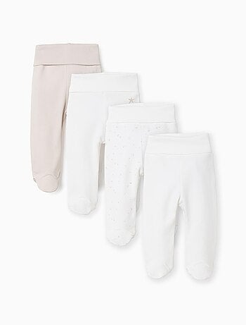 Lot de 4 pantalons à pieds en coton
