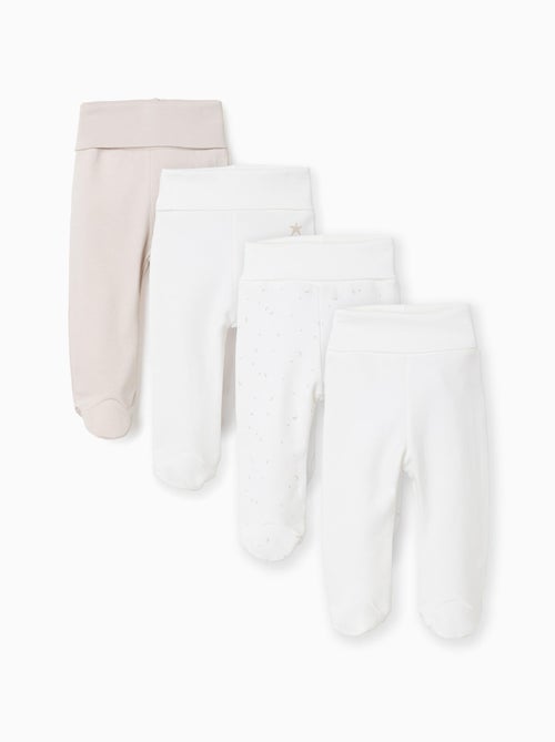 Lot de 4 pantalons à pieds en coton - Kiabi