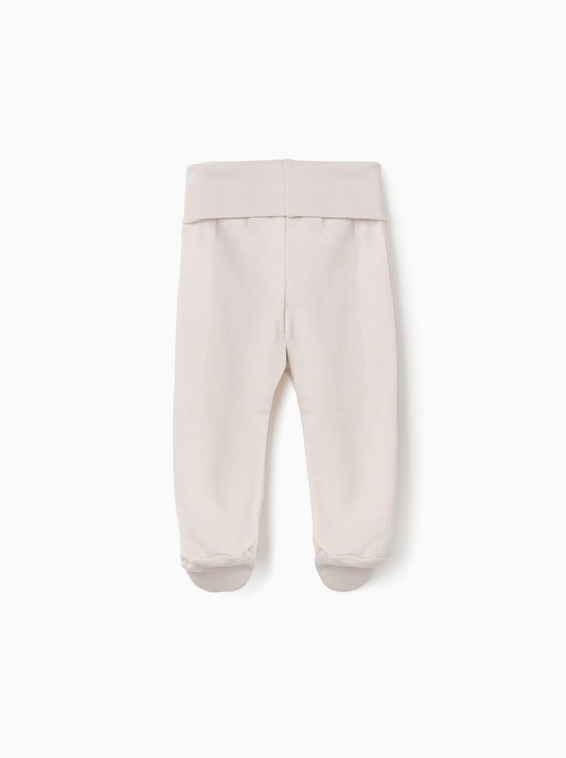 Lot de 4 pantalons à pieds en coton Blanc Beige - Kiabi