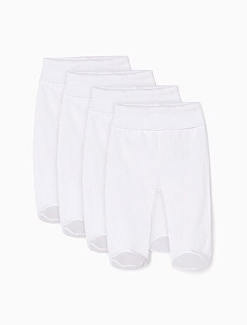 Lot de 4 pantalons à pieds en coton