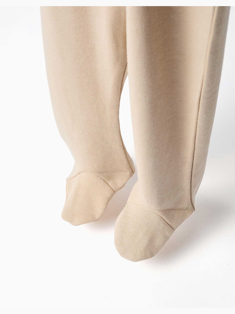 Lot de 4 pantalons à pieds en coton peigné Blanc Beige Gris - Kiabi