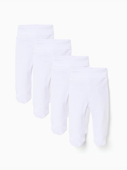Lot de 4 pantalons à pieds en coton peigné - Kiabi