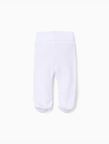 Lot de 4 pantalons à pieds en coton pointelle