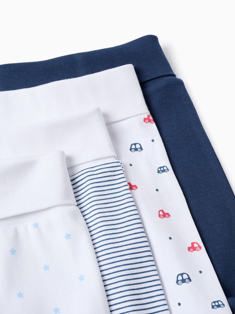 Lot de 4 Pantalons à Pieds Extra Confortables Blanc Bleu - Kiabi